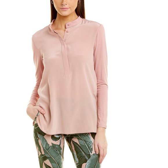 MaxMara Leisure Pink Silk Front Blouse Top - Picture 1 of 9